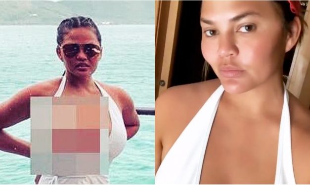 Chrissy Teigen ' s Plunging One-PieceIs So NSFW, She Blurred …