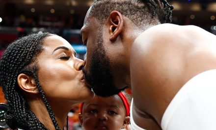 Gabrielle Union Kisses Dwyane Wade While Cradling Baby Kaavia Aft …