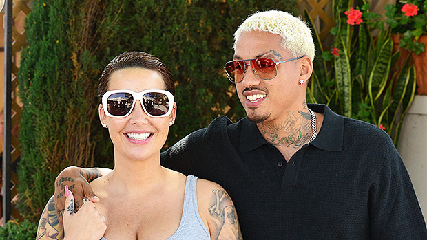 Amber Rose Cradles Her Giant Baby Bump During Romantic Lunch Date …